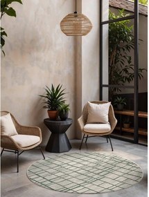 Zelený/krémovobiely okrúhly vnútorný a vonkajší koberec ø 160 cm Haringey Crouch – Ted Baker