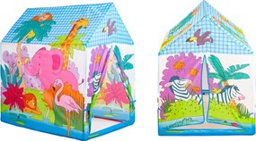 Detský hrací stan IPLAY ZOO domček – farebný, do domu a záhrady, 95×72×102 cm