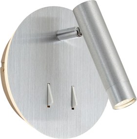 Moderné oceľové nástenné svietidlo vrátane LED s USB-C - Croft