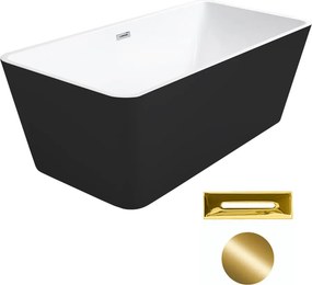 Besco Akrylátová voľne stojaca vaňa Evita BW 160x80 BESCO-Typ výpuste: Click-Clack s prepadom, čierna, BESCO-Rozmery: 160x80, BESCO-Farba: Biela/čier…