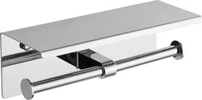 Sapho Sapho, Dvojitý držiak toaletného papiera s poličkou 30cm, chróm, UN1196C