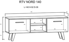 TV stolík/skrinka Neal (cierna matna + grafit). Vlastná spoľahlivá doprava až k Vám domov. 1001440