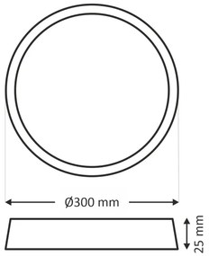 LED stropné svietidlo LED/24W/230V 3000/4000/6500K pr. 30 cm čierna