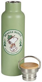 PEANUTS Fľaša nerezová skaut 650 ml - zelená