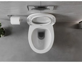 Mexen Egg, závesná WC misa Rimless s duroplastovým sedátkom s pomalým zatváraním, biela lesklá, 30245000
