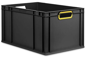Sada 3 kusov - Eurobox Next Gen 2.0 Cycle - Stohovateľný kontajner s otvorenými rukoväťami - Žltý - 600 x 400 x 320 mm - Antracit