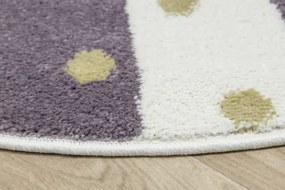 Koberec LIMA M044A krémový / fialový / zlatý kruh