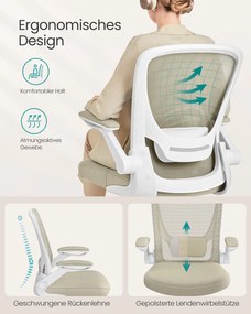 Ergonomická kancelárska stolička v farbe ovsená béžová