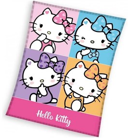 Coral fleece deka Hello Kitty - motív Portréty - 130 x 170 cm