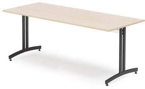 Stôl SANNA, 1800x800x720 mm, čierna/breza