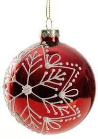 SKLENENÁ VIANOČNÁ BANKA NA STROMČEK SADA 4 KS (FI) 8 CM VZOROVANÁ