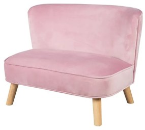 Svetloružová zamatová detská pohovka 70 cm Lil Sofa – Roba