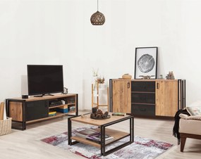 Súprava nábytku do obývacej izby Cosmopolitan 13 (borovica atlantic/čierna)