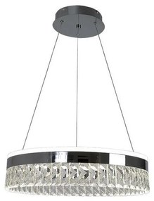 LED Stmievateľný luster na lanku LED/90W/230V 3000-6500K chróm + diaľkové ovládanie