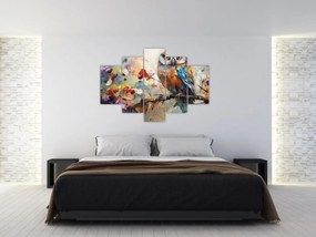 Obraz - Maľovaná sova (150x105 cm)