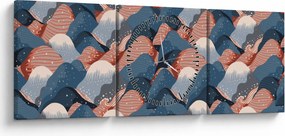 Obraz - Vlny a kopce (s hodinami) (90x30 cm)