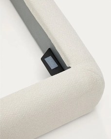 Béžová čalúnená dvojlôžková posteľ bez roštu 180x200 cm Martina – Kave Home