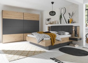 Šatníková skriňa Cordoba 270 cm, dub artisan/grafit