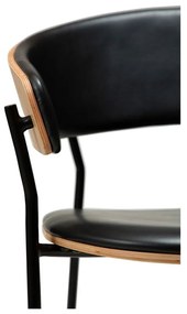 Čierne/svetlo prírodné jedálenské kreslo s podrúčkami Crib – DAN-FORM Denmark