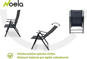 Noela Záhradný jedálenský set Viking XL 190cm + 8x kovová stolička Pia