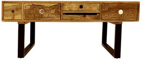furniture-nabytek.cz - Konferenčný stolík masív kov z dreva mango 110x45x60