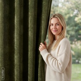ZÁVES NA KRÚŽKOCH VANI 140X250 CM OLIVOVÁ
