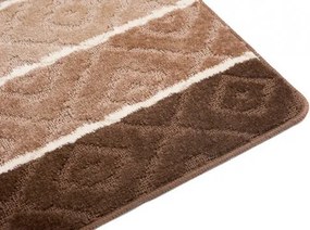 Sada kúpeľňových koberčekov MULTI C5132 CAMEL hnedý ROMBY