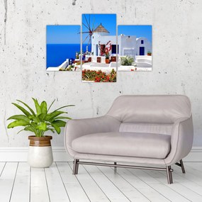 Obraz - Domček v Grécku (90x60 cm)