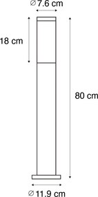 Stožiar vonkajšieho svietidla hrdzavohnedý s opálom 80 cm IP44 - Rox