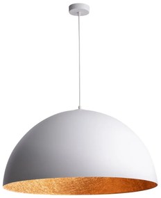 Luster na lanku SFERA 1xE27/60W/230V pr. 35 cm biela/medená