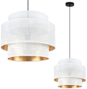Závesné svietidlo Asti, 1x biele PVC tienidlo, (fi 35cm), g, b