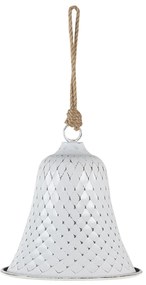 Biely kovový zvonček - Ø 15*16 cm