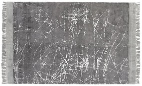 Viskózový koberec 140 x 200 cm sivý HANLI Beliani