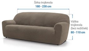 Super strečové poťahy HARMONIA oriešková trojkreslo (š. 180 - 230 cm)