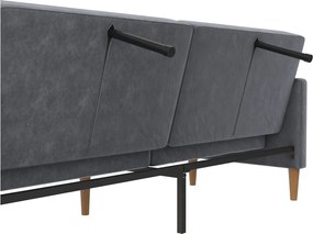 Sivá zamatová rozkladacia pohovka 207 cm Lilly – Støraa