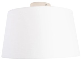 Stropné svietidlo s tienidlom z ľanu biele 35 cm - Combi biele