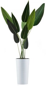 PLASTOVÝ KVETINÁČ URBANIKA RIFLO 25,5X46,5 CM+19,5X36,5 CM BIELA