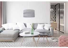 Závesné svietidlo Len, 1x šedé textilné tienidlo, (fi 40 cm), w