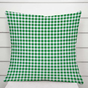 Biante Bavlnená obliečka na vankúš Sandra SA-058 Zeleno-biele kocky 45 x 45 cm