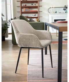 Béžové čalúnené jedálenské kreslo Konna – Kave Home