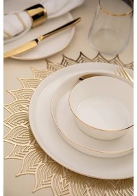 26-dielna jedálenská súprava, biely porcelán so zlatým dekorom
