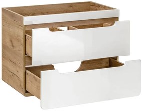 Zostava kúpeľňového nábytku BÁRA 60 cm s nástenným zrkadlom vr. zápustného keramického umývadla