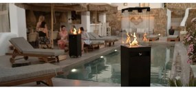 Planika Faro GAS - Vonkajší plynový krb 142x36 cm 8kW čierna + ochranný kryt