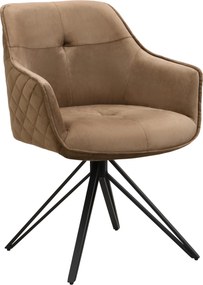 XXXLutz STOLIČKA S PODRÚČKAMI, železo, zamat, čierna, taupe Livetastic - Stoličky - 002540003801