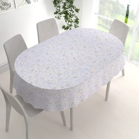 Biante Bavlnený oválny obrus Sandra SA-617 Margarétky na svetlo modrom 140x180 cm