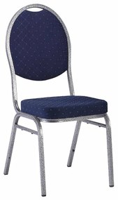 Stolička, stohovateľná, látka modrá/sivý rám, JEFF 3 NEW 2