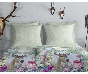 Zelené flanelové obliečky na jednolôžko 140x200 cm Romini – HIP