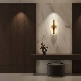 Toolight Toolight, LED nástenné svietidlo 8W, 4000K, 1000lm, G130-W, zlatá, OSW-02604