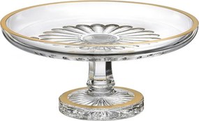 KRIŠTÁĽOVÝ PODNOS BOHEMIA ANITA GOLD NA NOHE 305MM