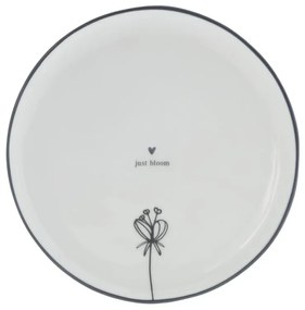 Dessert Plate 19cm White/Just bloom Black